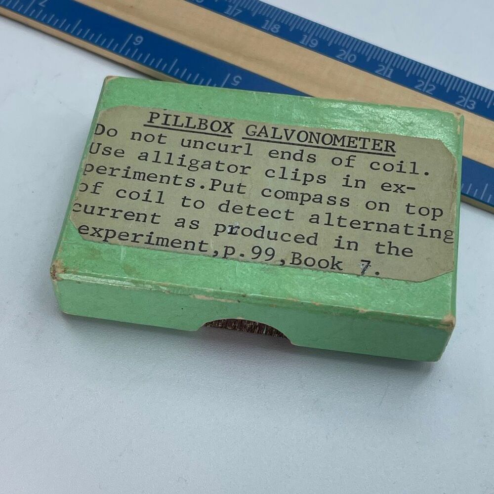 Vintage science kit pillbox Galvonometer.